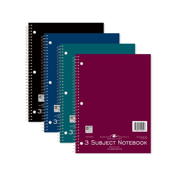 3 Subject Roaring Springs Notebook Assorted Colors